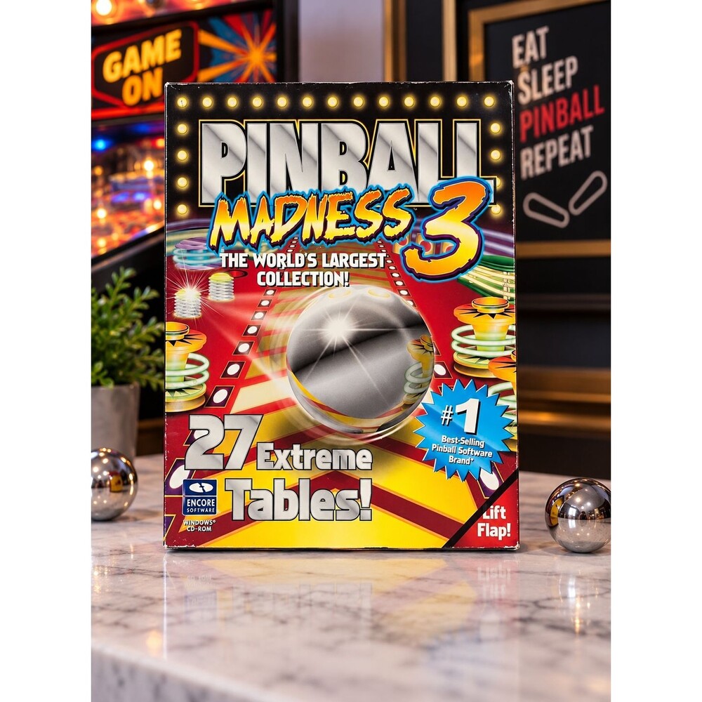 W NOS BIG BOX Pinball Madness 3 PC Computer Game CD-ROM 2000 Sealed